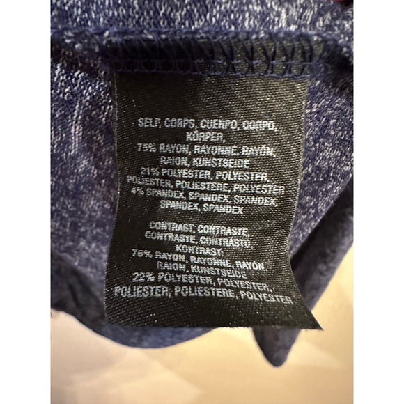 Anthropologie COA Navy Blue Long Sleeve Top XS Asymmetrical Hem - Picture 4 of 5